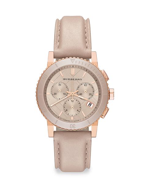 burberry rose gold-finished stainless steel chronograph bracelet watch|Burberry Taupe Chronograph Dial Rose Gold Plated .